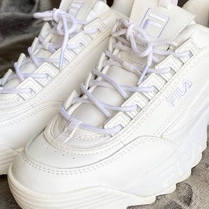 White Fila Disruptor